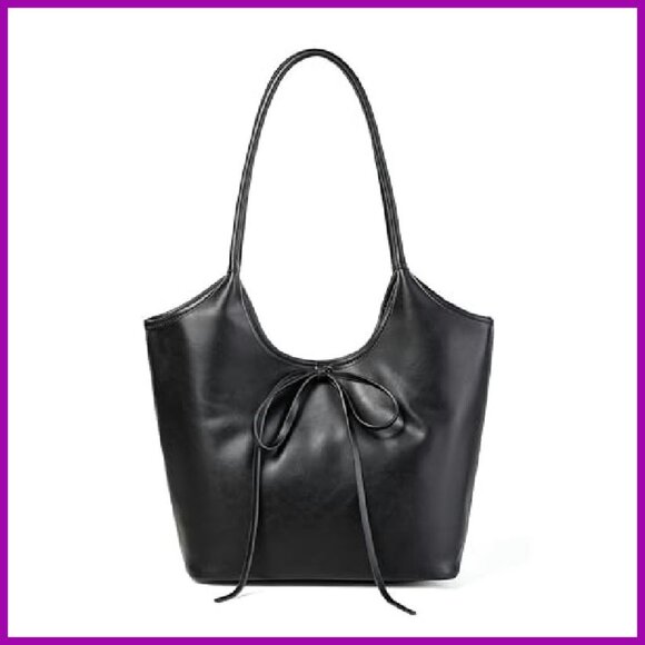 Large Capacity Vintage French Bow Tote Bag Hobo Shoulder Purse Satchel - Picture 2 of 8